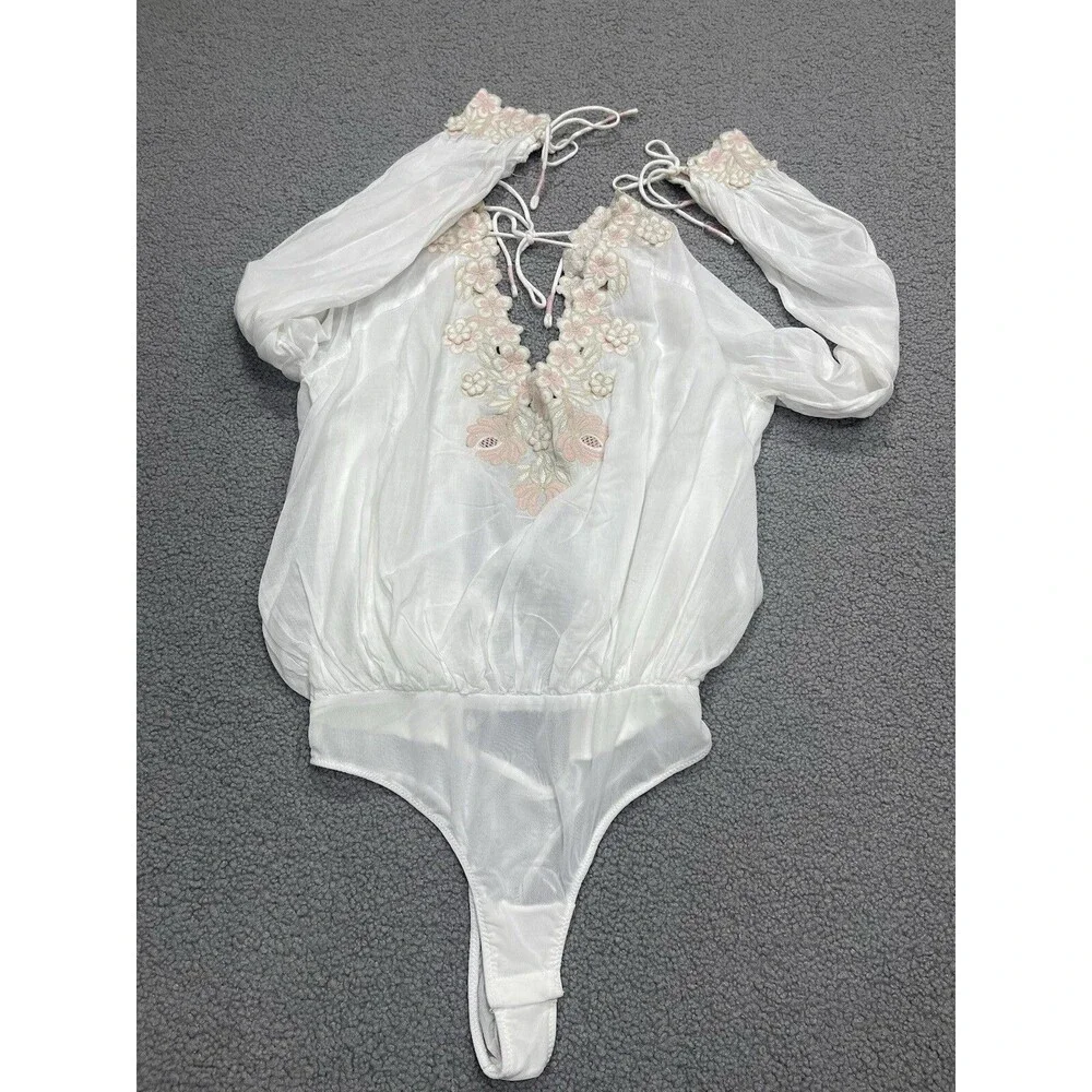 Free People Intimately Women Bodysuit Salty Sweet Vacay Casual Sexy Top Sz M New